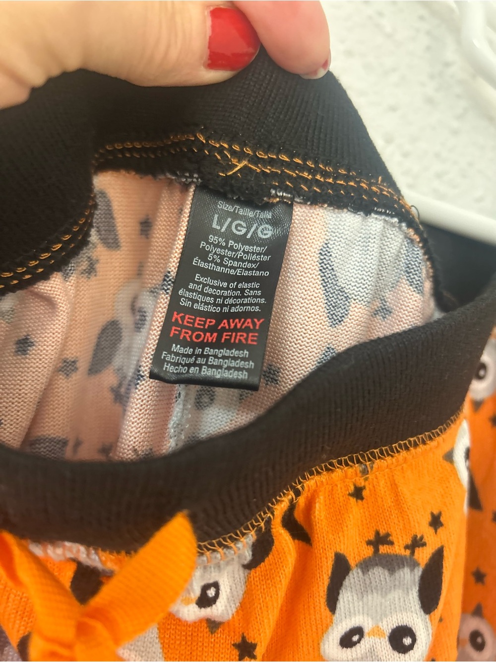 Women's Orange Owl Print Halloween Lounge Shorts PJ bottoms NWT Large - Picture 4 of 4